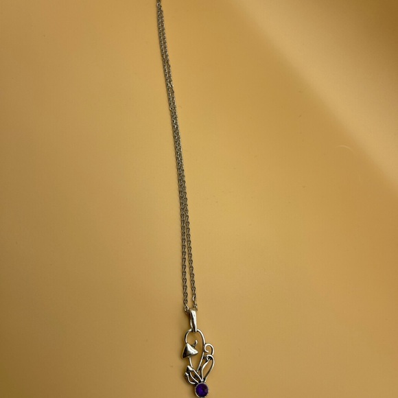 Antique Silver Mushroom Stone Necklace - Picture 6 of 6